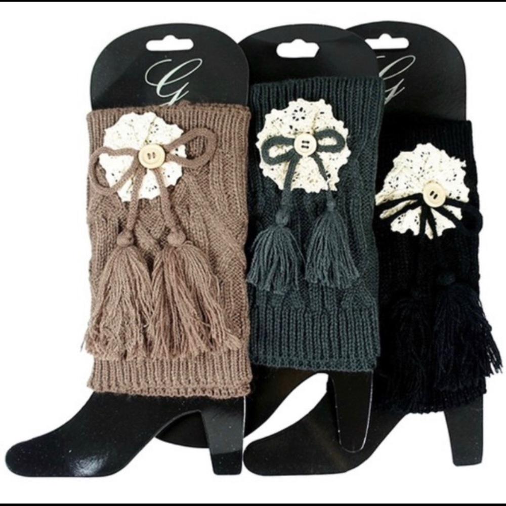 3 Packs Boho Leg Warmer Boot Cuffs with Tassel design
